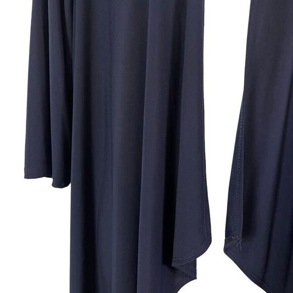 R&M Richards Navy Blue Jersey Knit Knee Length Open Stretch Jacket USA NWT sz 12 - Picture 6 of 16